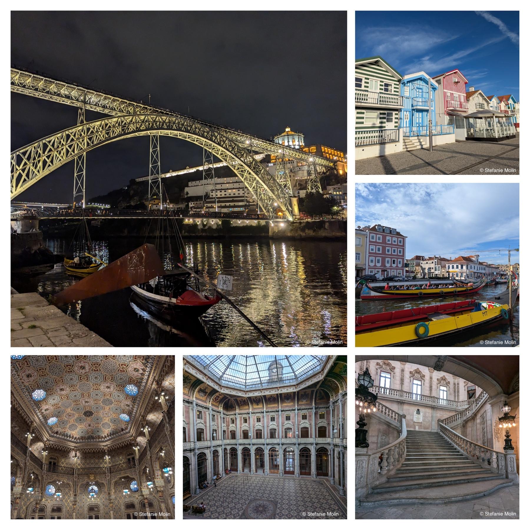 collage of photos from Porto and Aveiro