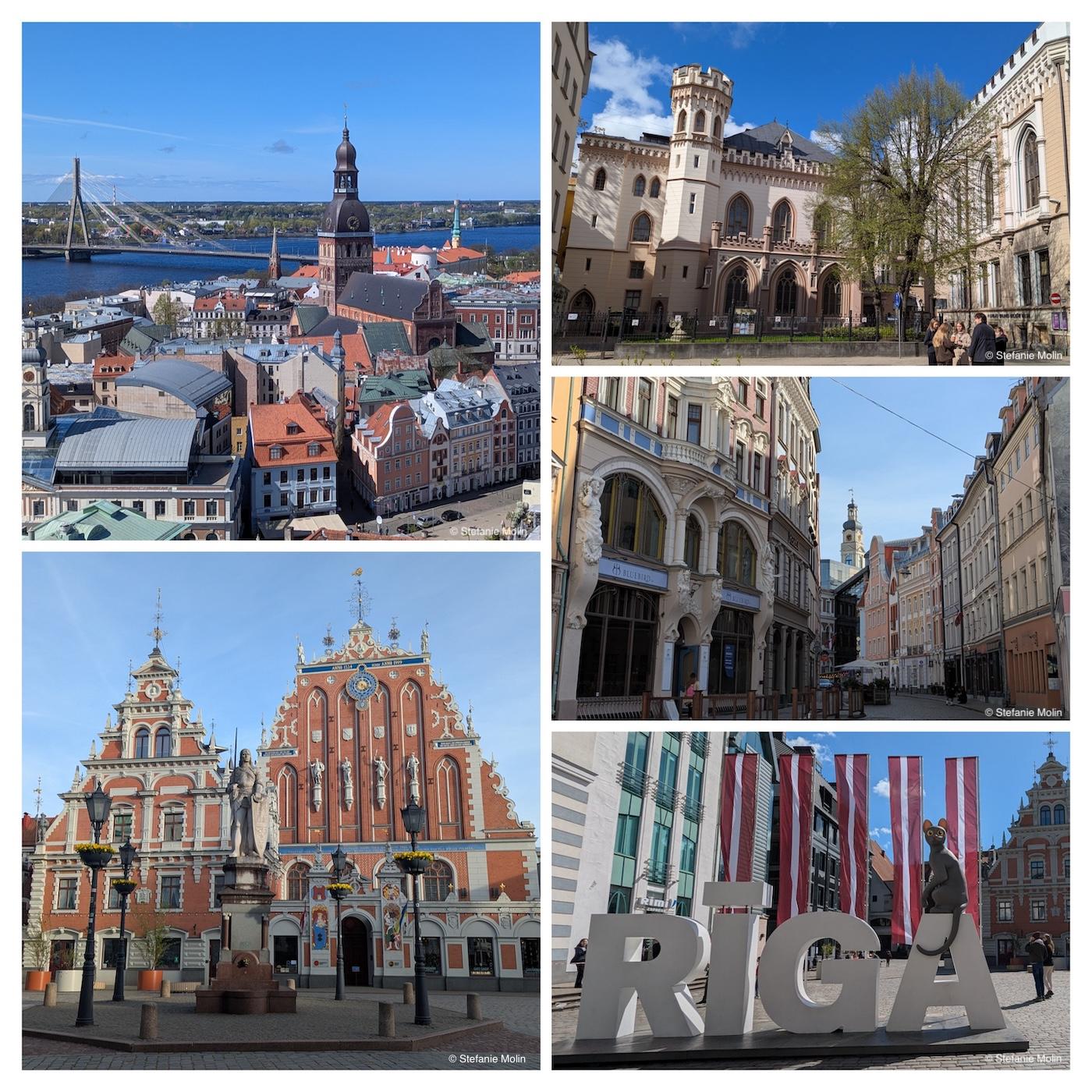 collage of photos from Riga's old town
