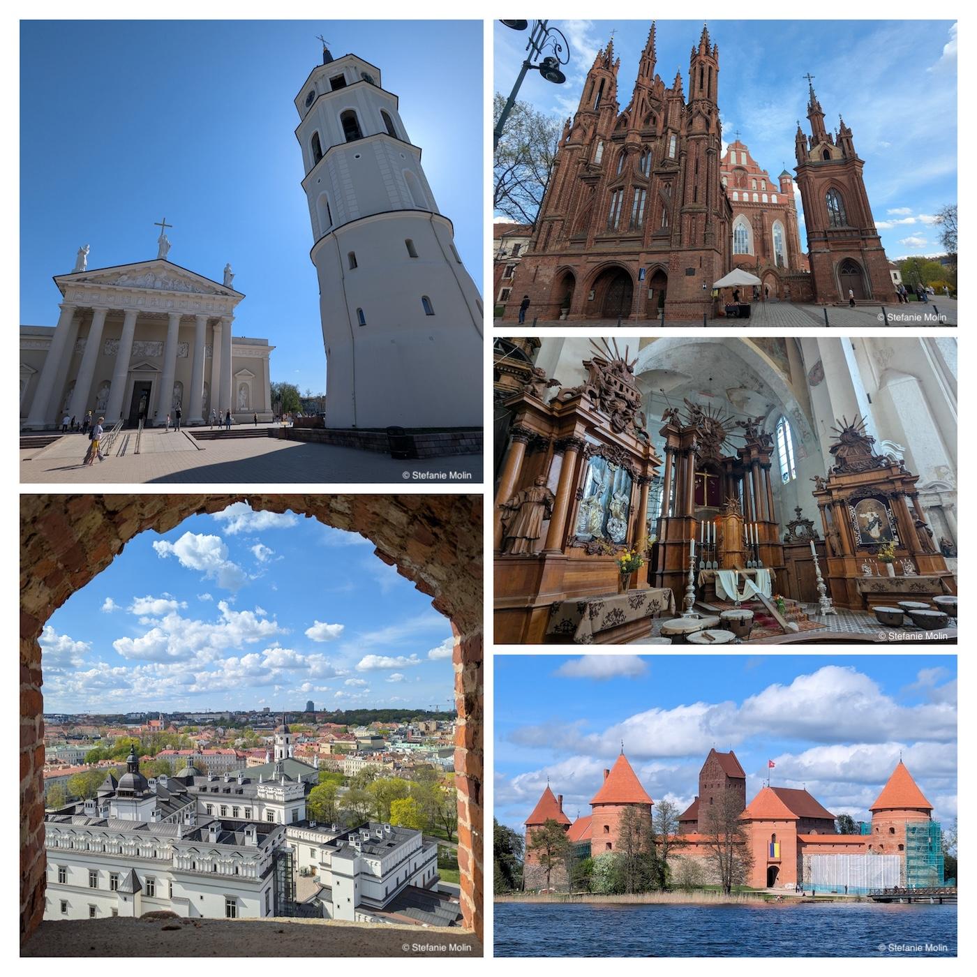 collage of photos from Vilnius and Trakai
